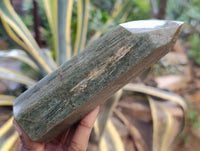 Polished Fuchsite Point-Prisms x 6 From Madagascar