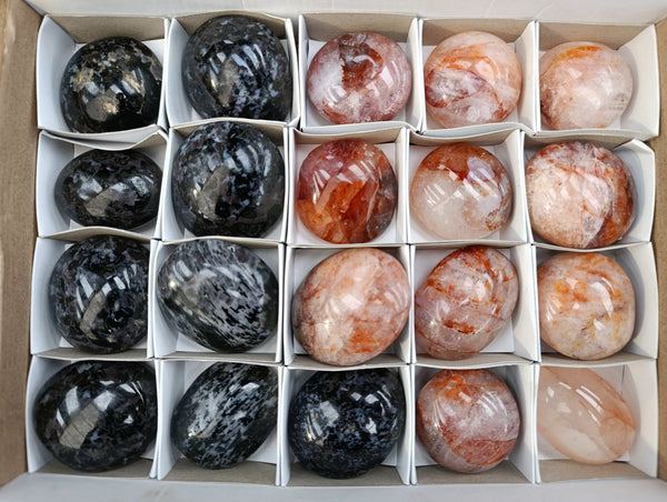 Polished Mix of Selected Galet-Palm Stones x 20 From Madagascar