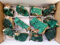 Natural Crystalline Botryoidal Malachite Specimens x 12 From Tenke Fungurume, Congo
