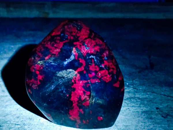 Polished Ruby Corundum In Chrome Verdite Standing Free Forms x 4 From Zimbabwe