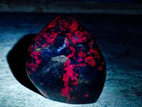Polished Ruby Corundum In Chrome Verdite Standing Free Forms x 4 From Zimbabwe