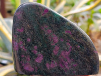 Polished Ruby Corundum In Chrome Verdite Standing Free Forms x 4 From Zimbabwe