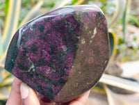 Polished Ruby Corundum In Chrome Verdite Standing Free Forms x 4 From Zimbabwe
