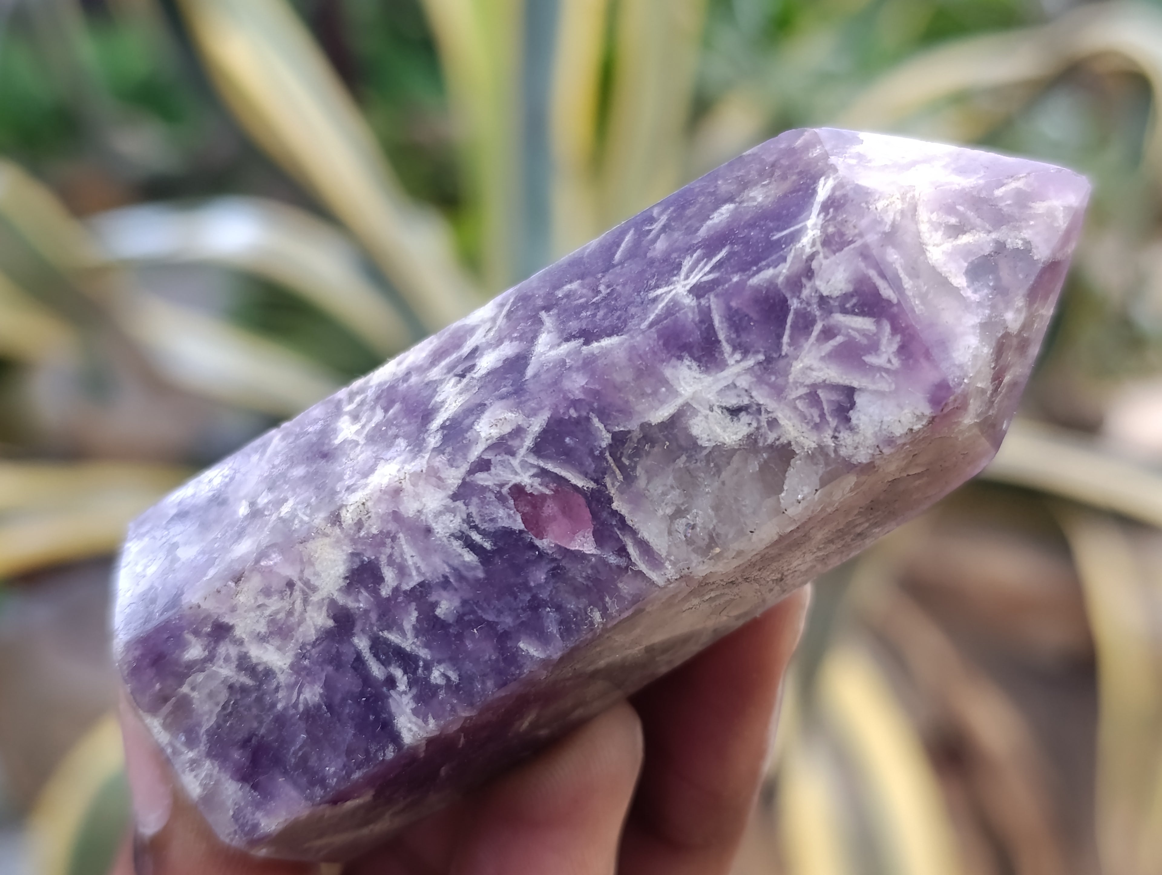Polished Lepidolite with Pink Rubellite Points x 12 From Ambatondrazaka, Madagascar - Toprock Gemstones and Minerals 