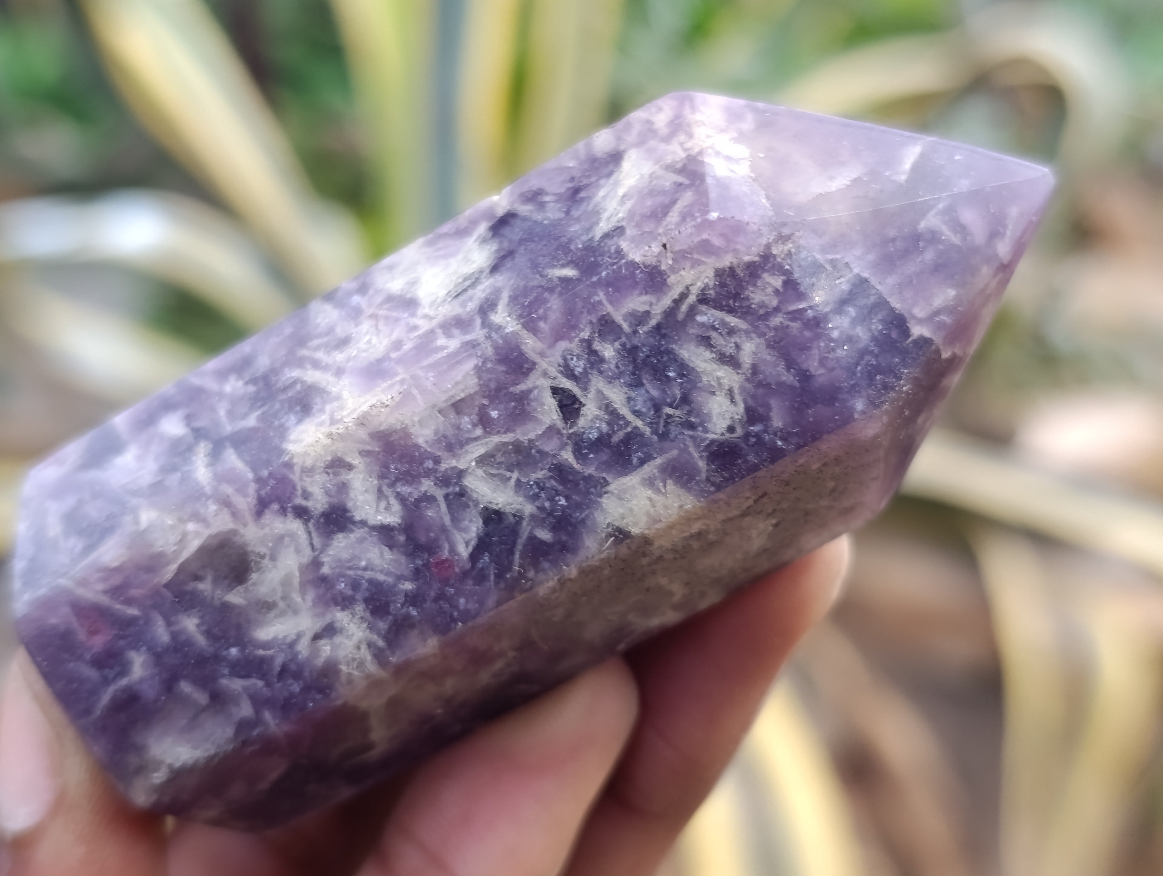 Polished Lepidolite with Pink Rubellite Points x 12 From Ambatondrazaka, Madagascar - Toprock Gemstones and Minerals 