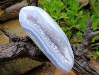 Polished Blue Lace Agate Geodes x 2 From Nsanje, Malawi