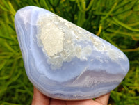 Polished Blue Lace Agate Geodes x 2 From Nsanje, Malawi