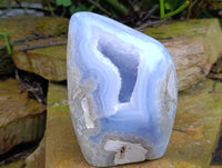 Polished Blue Lace Agate Geodes x 2 From Nsanje, Malawi