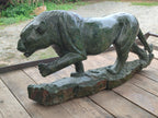 Hand Made Extra Large Green Verdite Lion Sculpture x 1 From Zimbabwe - Toprock Gemstones and Minerals 