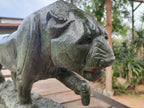 Hand Made Extra Large Green Verdite Lion Sculpture x 1 From Zimbabwe - Toprock Gemstones and Minerals 