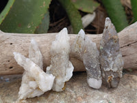 Natural Drusy Quartz Coated Calcite Pseudomorph Specimens x 12 From Alberts Mountain, Lesotho
