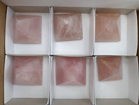 Polished Rose Quartz Pyramids x 6 From Ambatondrazaka, Madagascar