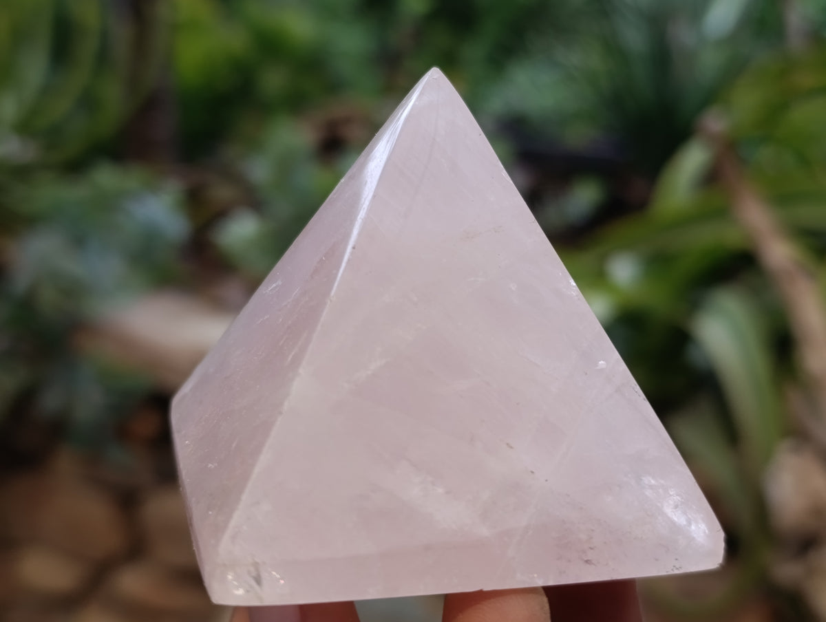 Polished Rose Quartz Pyramids x 6 From Ambatondrazaka, Madagascar - Toprock Gemstones and Minerals 