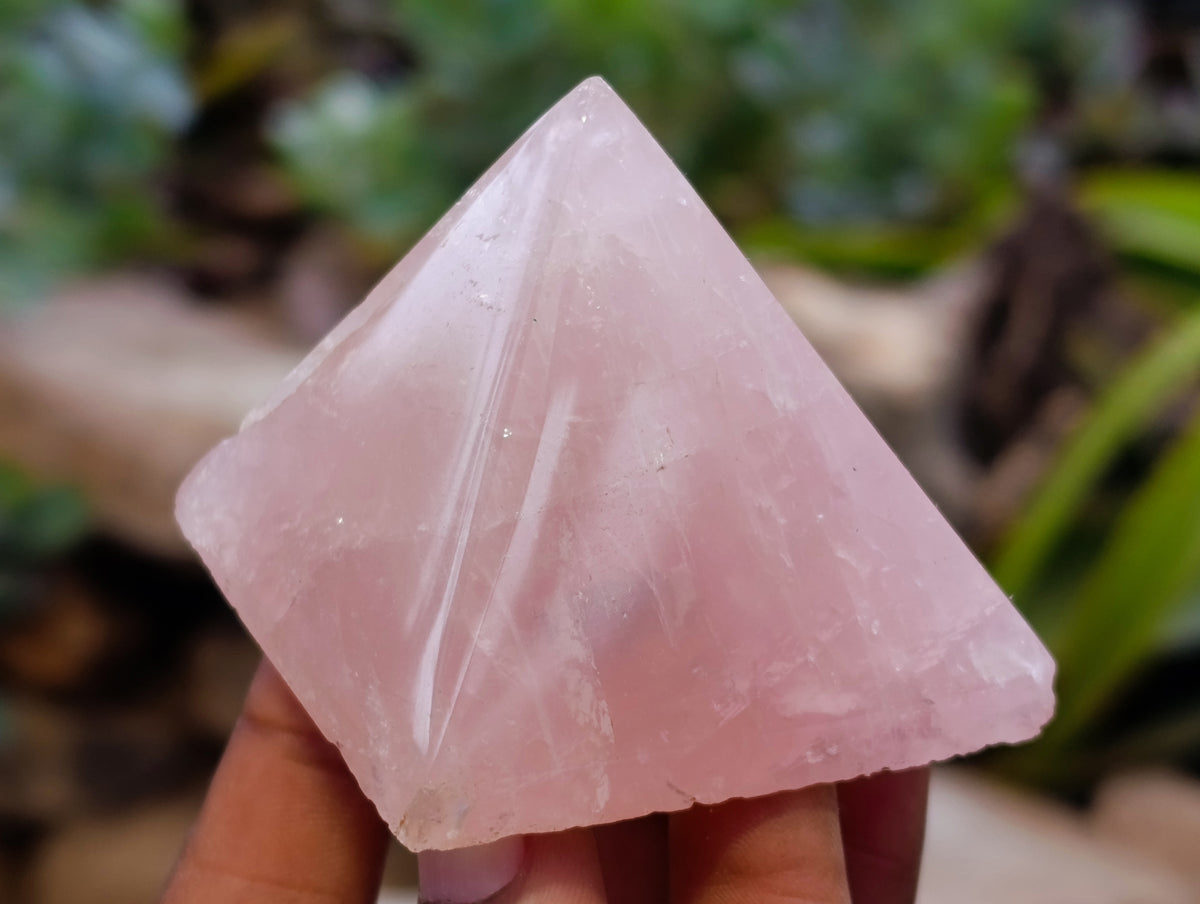 Polished Rose Quartz Pyramids x 6 From Ambatondrazaka, Madagascar - Toprock Gemstones and Minerals 