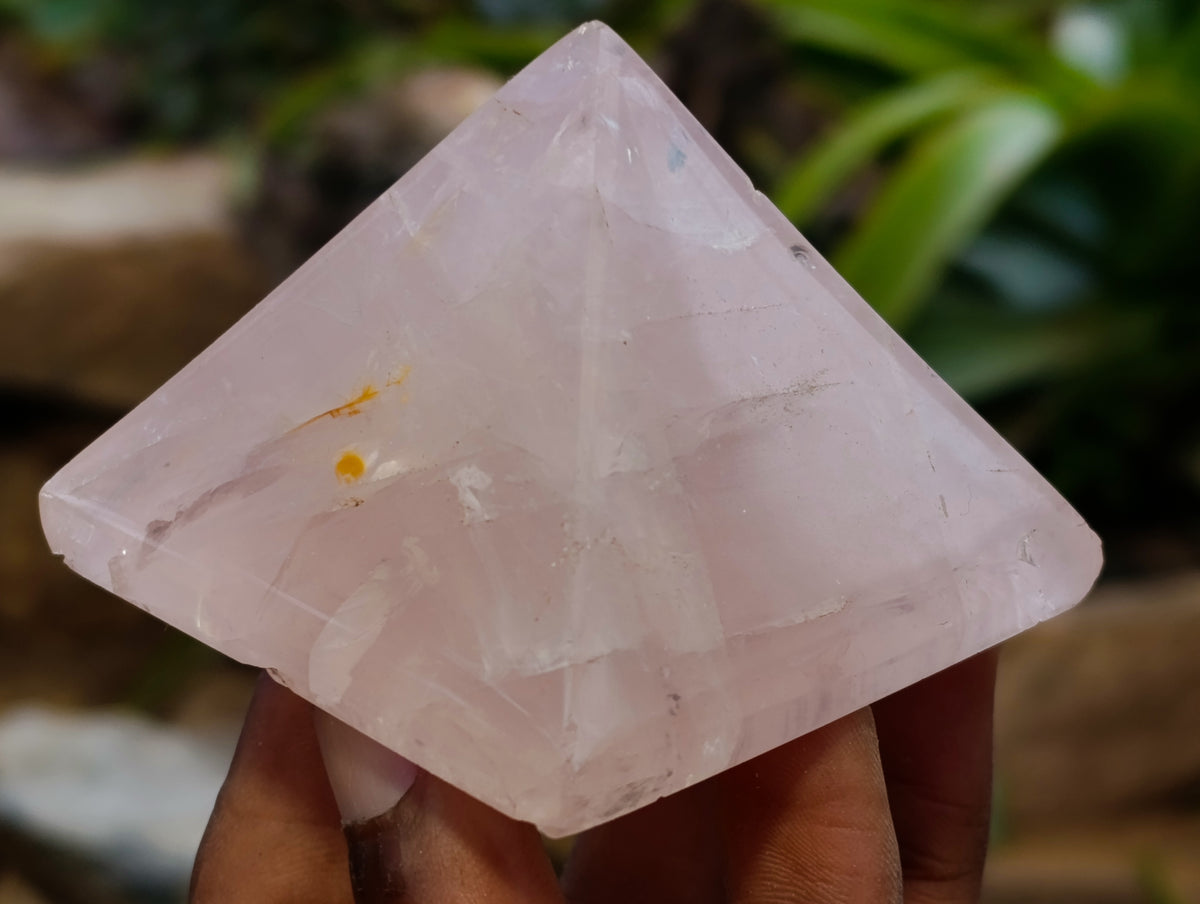 Polished Rose Quartz Pyramids x 6 From Ambatondrazaka, Madagascar - Toprock Gemstones and Minerals 
