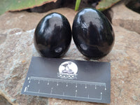 Polished Black Basalt Gemstone Eggs x 6 From Madagascar