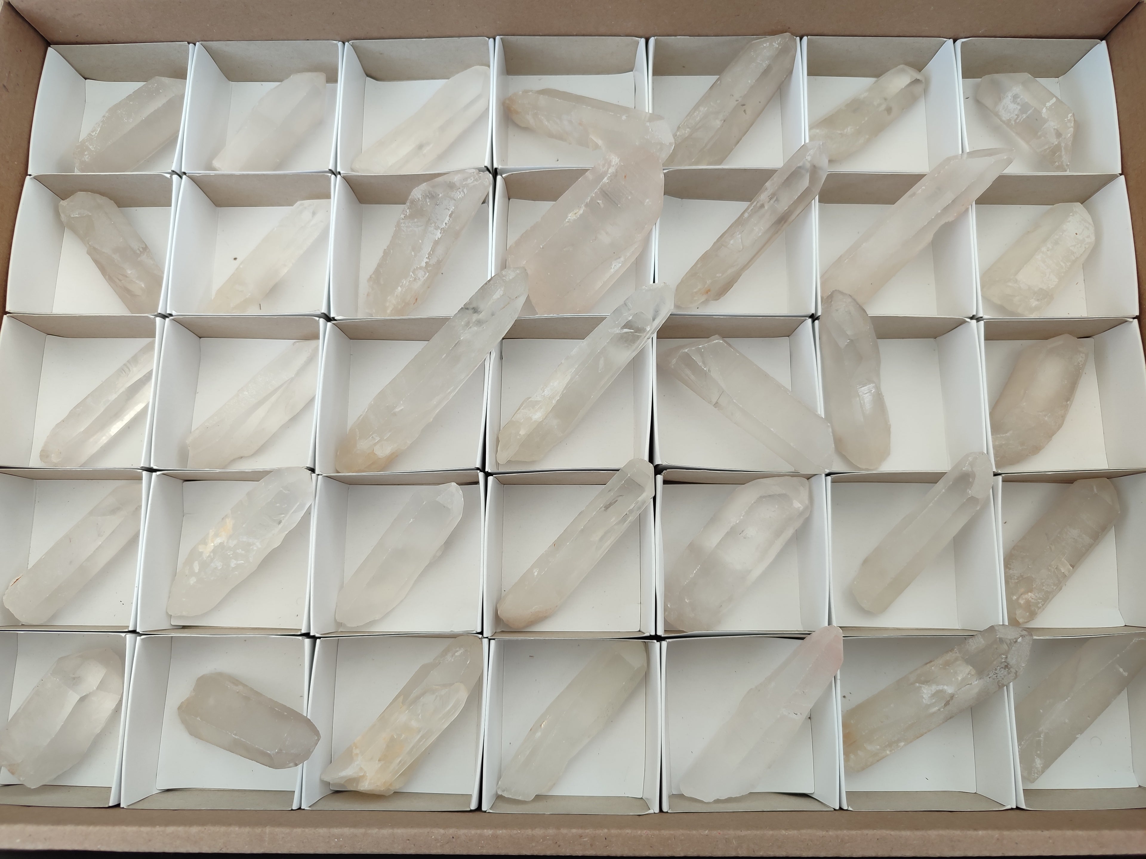 Natural Single Clear Quartz Crystals x 35 From Madagascar - Toprock Gemstones and Minerals 