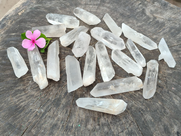 Natural Single Clear Quartz Crystals x 35 From Madagascar