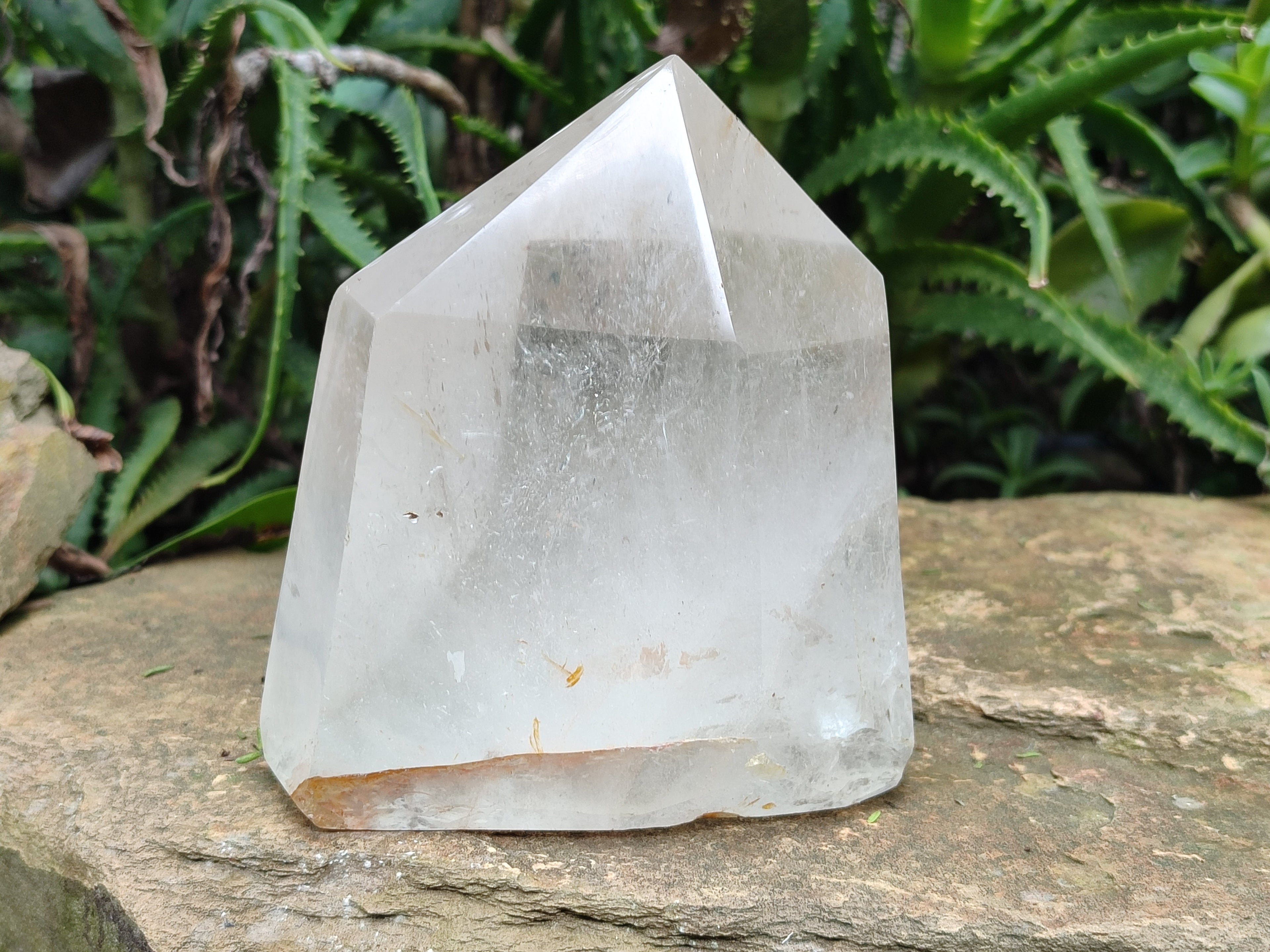 Polished Single Clear Quartz Crystal x 1 From Madagascar - Toprock Gemstones and Minerals 