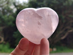 Polished Rose Quartz Hearts x 6 From Ambatondrazaka, Madagascar - Toprock Gemstones and Minerals 