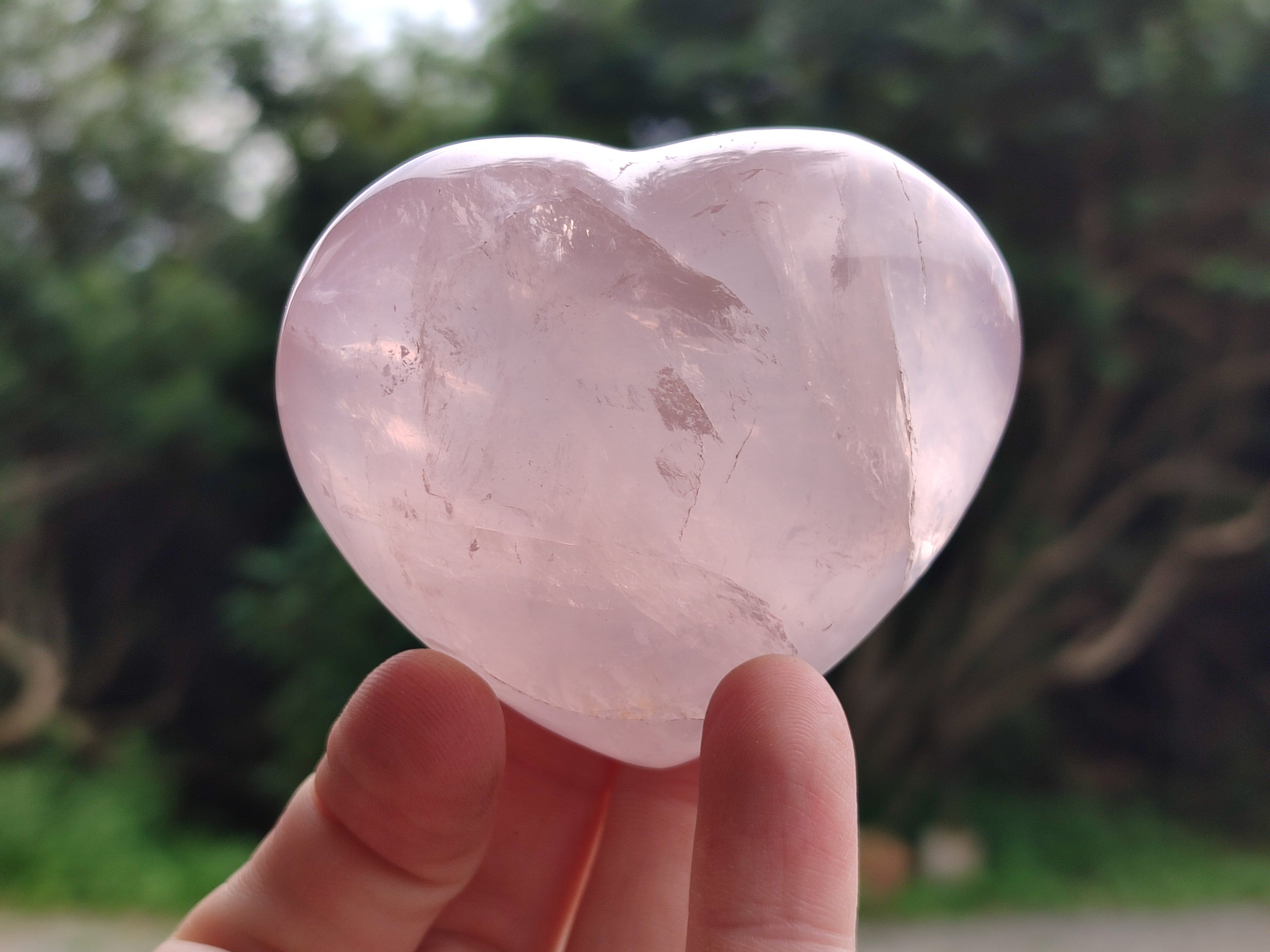 Polished Rose Quartz Hearts x 6 From Ambatondrazaka, Madagascar - Toprock Gemstones and Minerals 