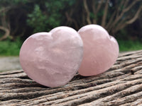 Polished Rose Quartz Hearts x 6 From Ambatondrazaka, Madagascar