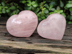 Polished Rose Quartz Hearts x 6 From Ambatondrazaka, Madagascar - Toprock Gemstones and Minerals 