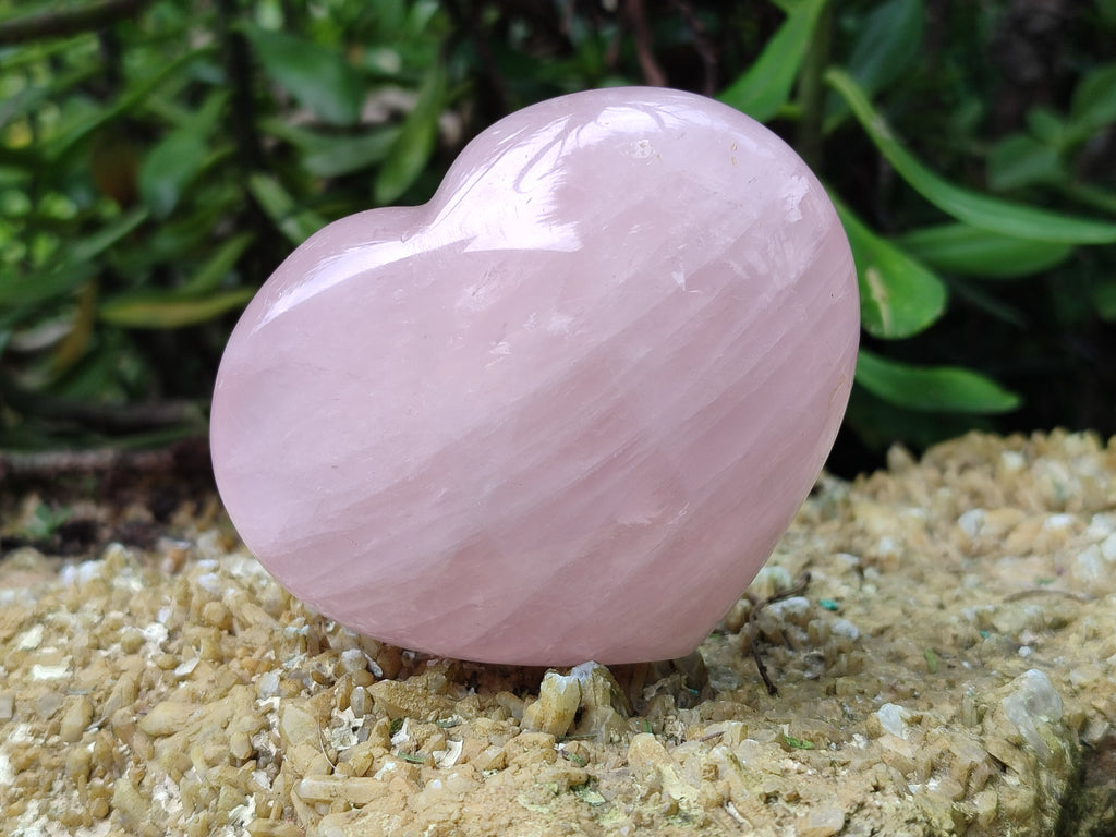 Polished Rose Quartz Hearts x 6 From Ambatondrazaka, Madagascar - Toprock Gemstones and Minerals 