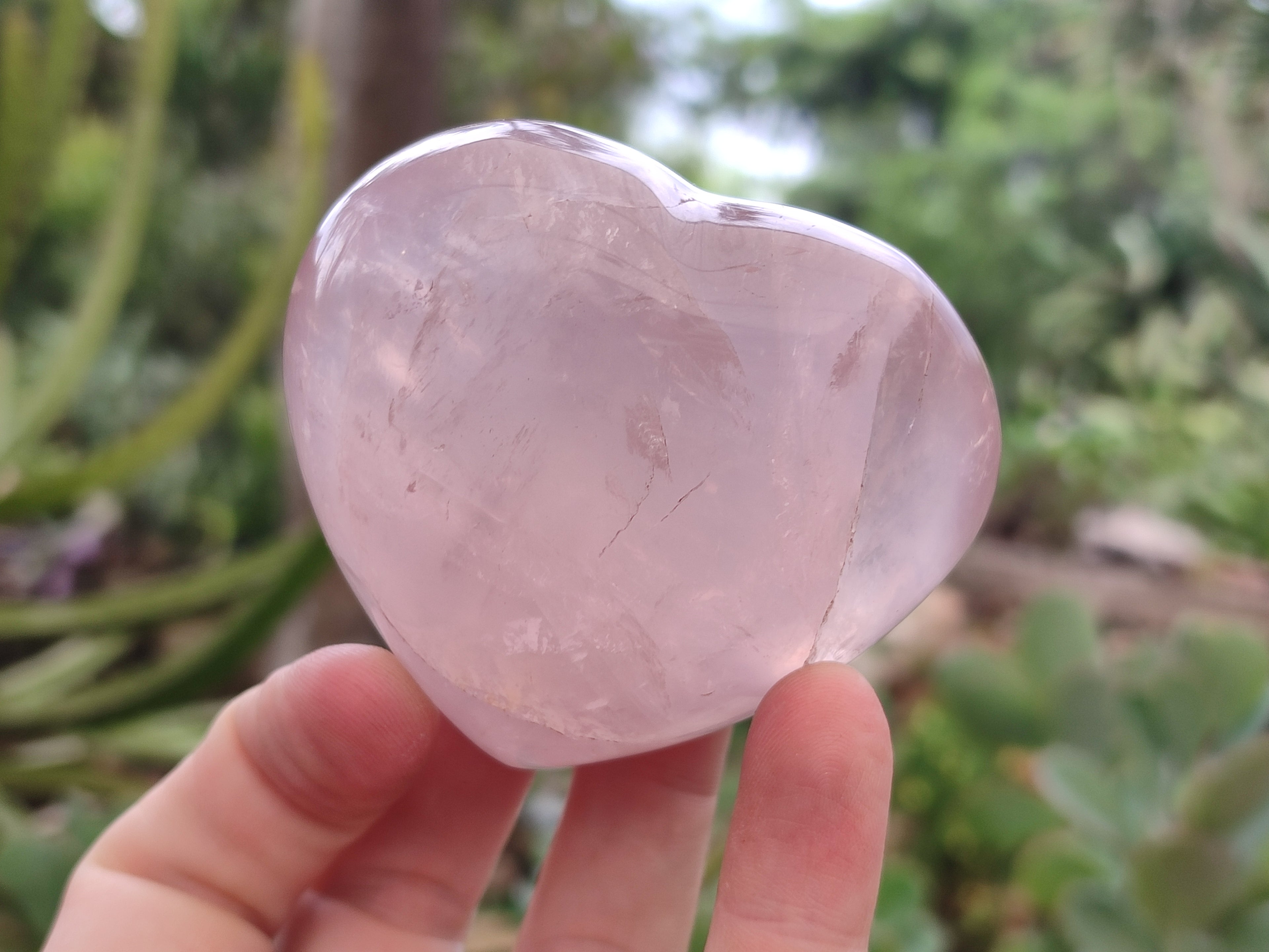 Polished Rose Quartz Hearts x 6 From Ambatondrazaka, Madagascar - Toprock Gemstones and Minerals 