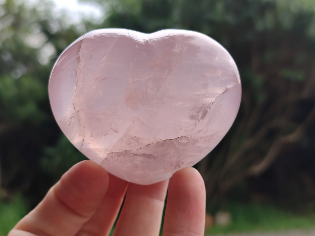 Polished Rose Quartz Hearts x 6 From Ambatondrazaka, Madagascar - Toprock Gemstones and Minerals 