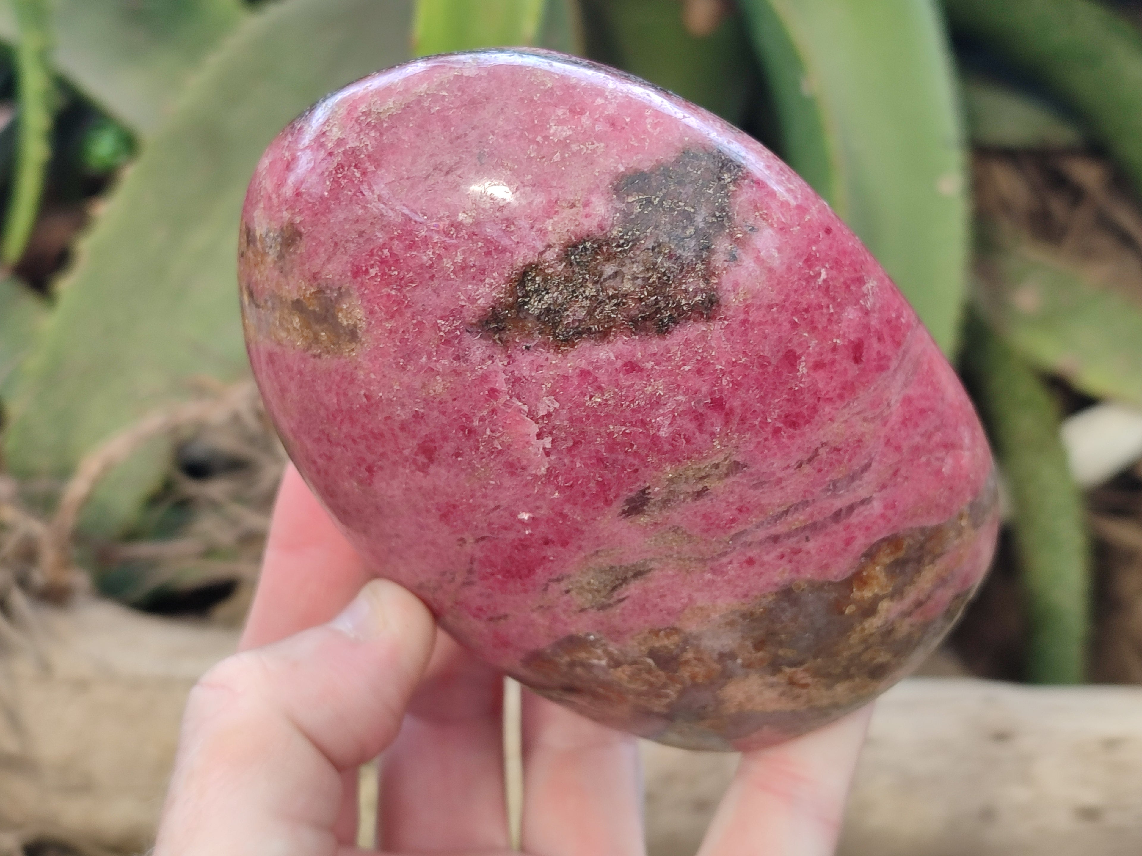 Polished Rhodonite Standing Free Form x 1 From Ambindavato, Madagascar - Toprock Gemstones and Minerals 