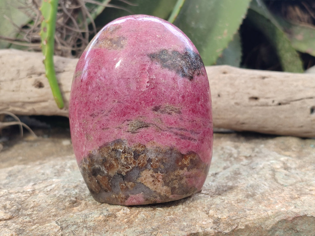 Polished Rhodonite Standing Free Form x 1 From Ambindavato, Madagascar - Toprock Gemstones and Minerals 