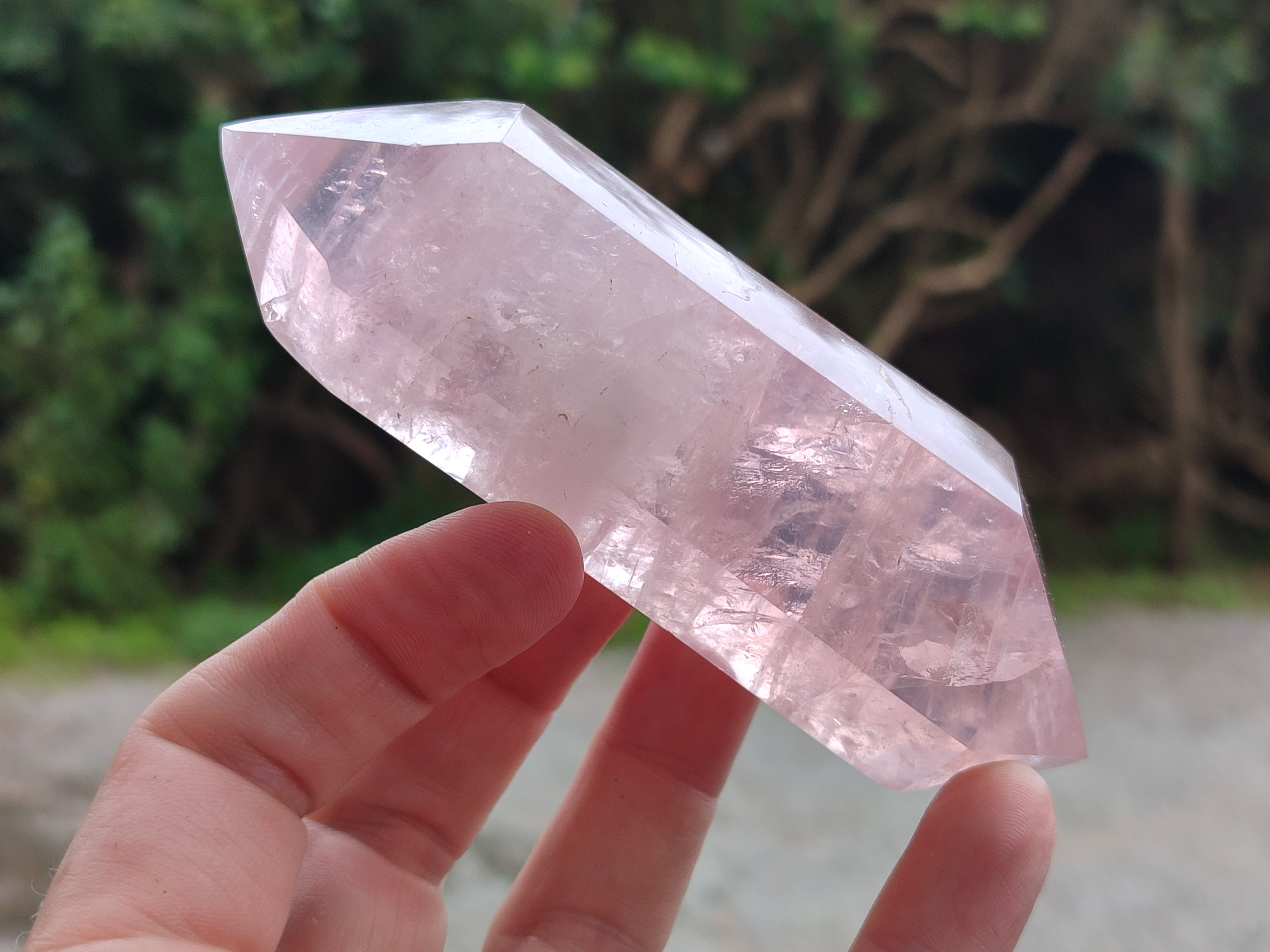 Polished Double Terminated Rose Quartz Points x 6 From Ambatondrazaka, Madagascar - Toprock Gemstones and Minerals 