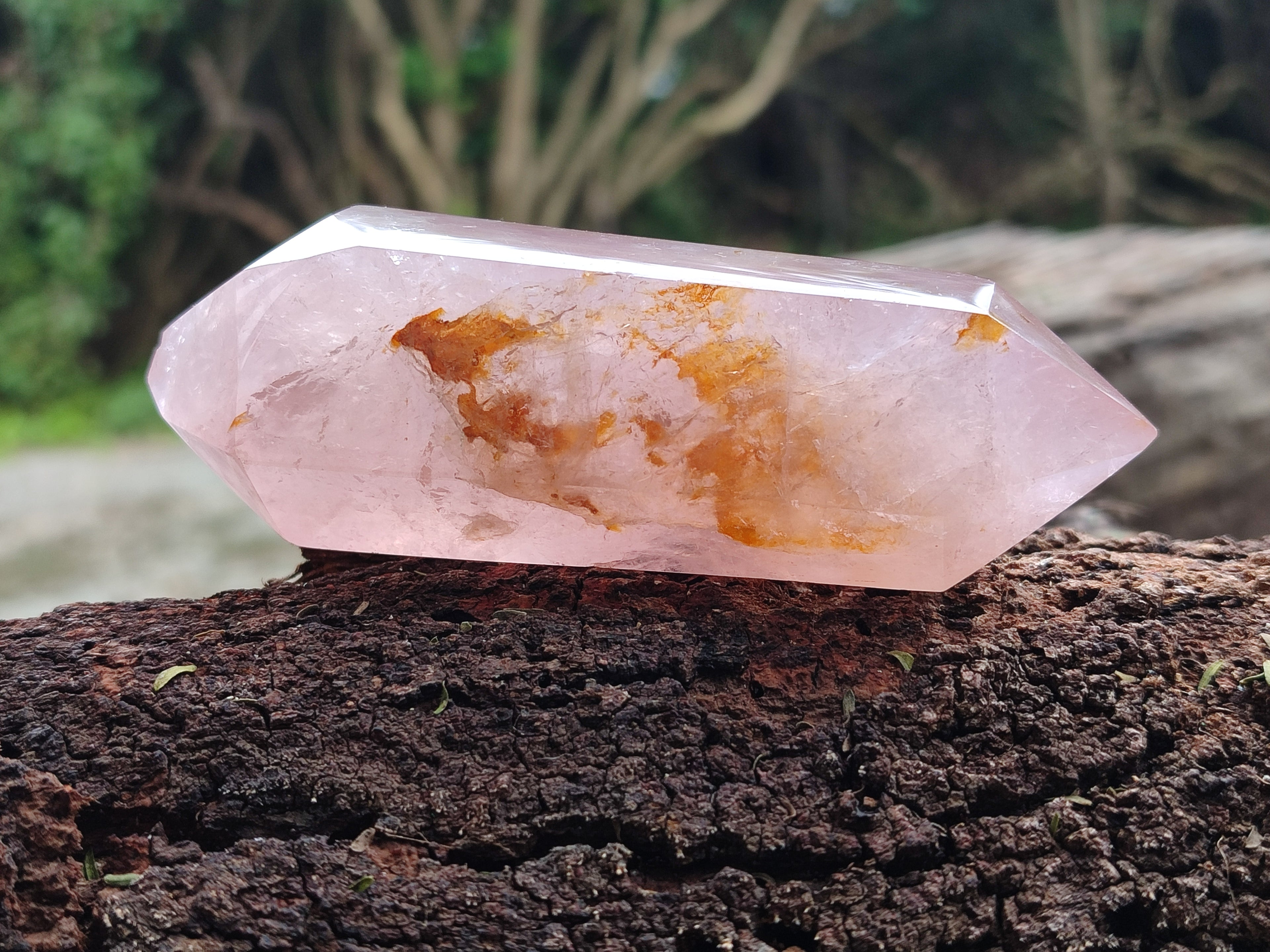 Polished Double Terminated Rose Quartz Points x 6 From Ambatondrazaka, Madagascar - Toprock Gemstones and Minerals 