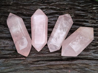 Polished Double Terminated Rose Quartz Points x 6 From Ambatondrazaka, Madagascar