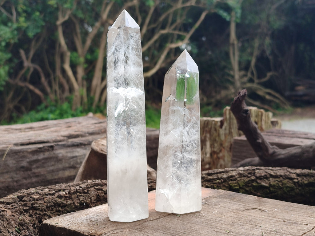 Polished Clear Quartz Crystals x 4 From Madagascar - Toprock Gemstones and Minerals 