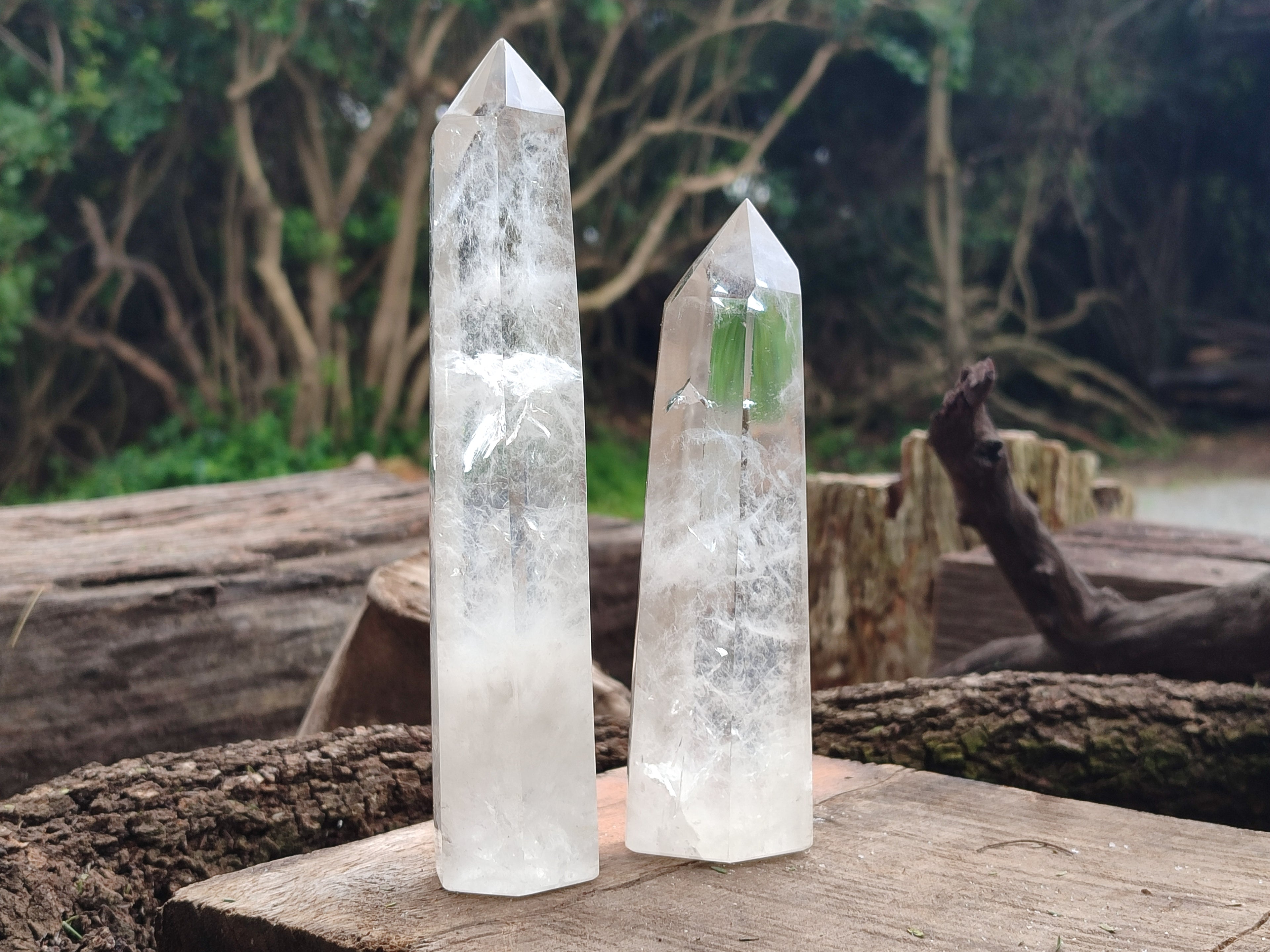 Polished Clear Quartz Crystals x 4 From Madagascar - Toprock Gemstones and Minerals 