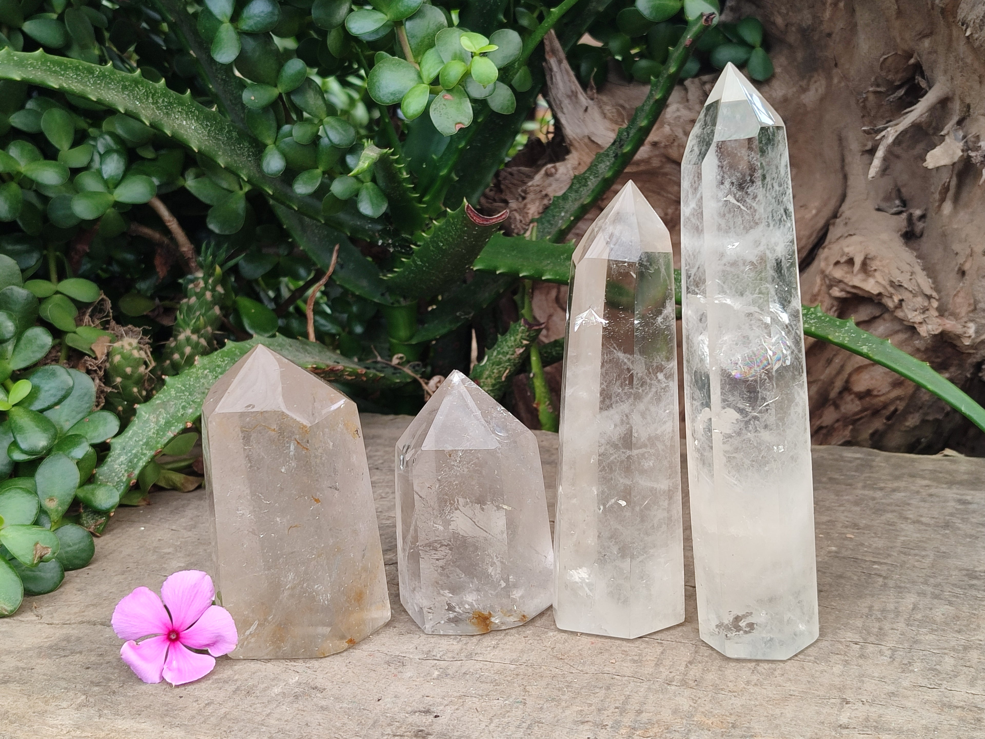 Polished Clear Quartz Crystals x 4 From Madagascar - Toprock Gemstones and Minerals 