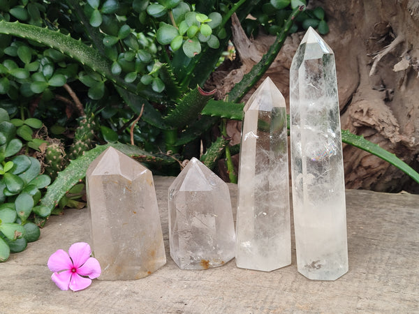 Polished Clear Quartz Crystals x 4 From Madagascar