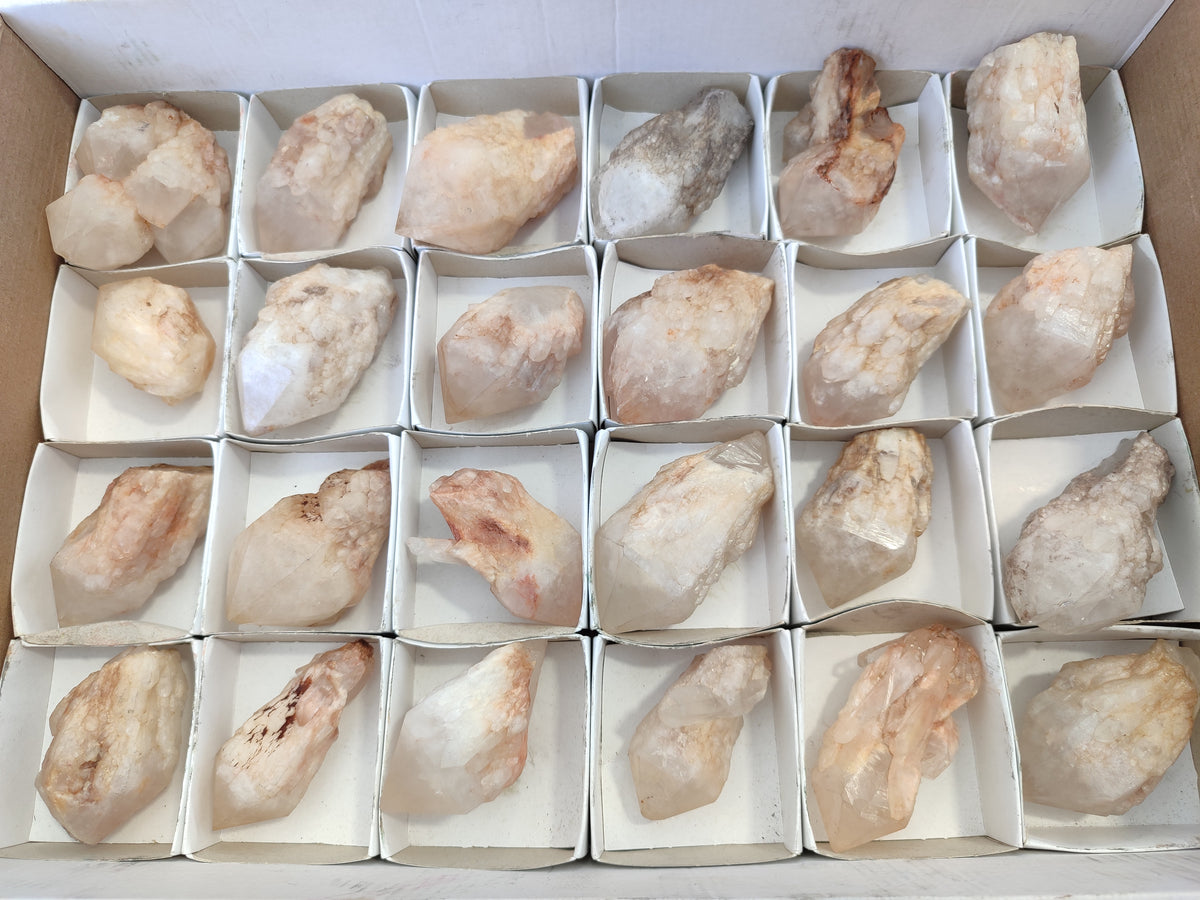 Natural Pineapple Candle Quartz Crystals x 24 From Antsirabe, Madagascar - Toprock Gemstones and Minerals 