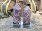 Polished Lepidolite with Pink Rubellite Points x 12 From Ambatondrazaka, Madagascar - Toprock Gemstones and Minerals 
