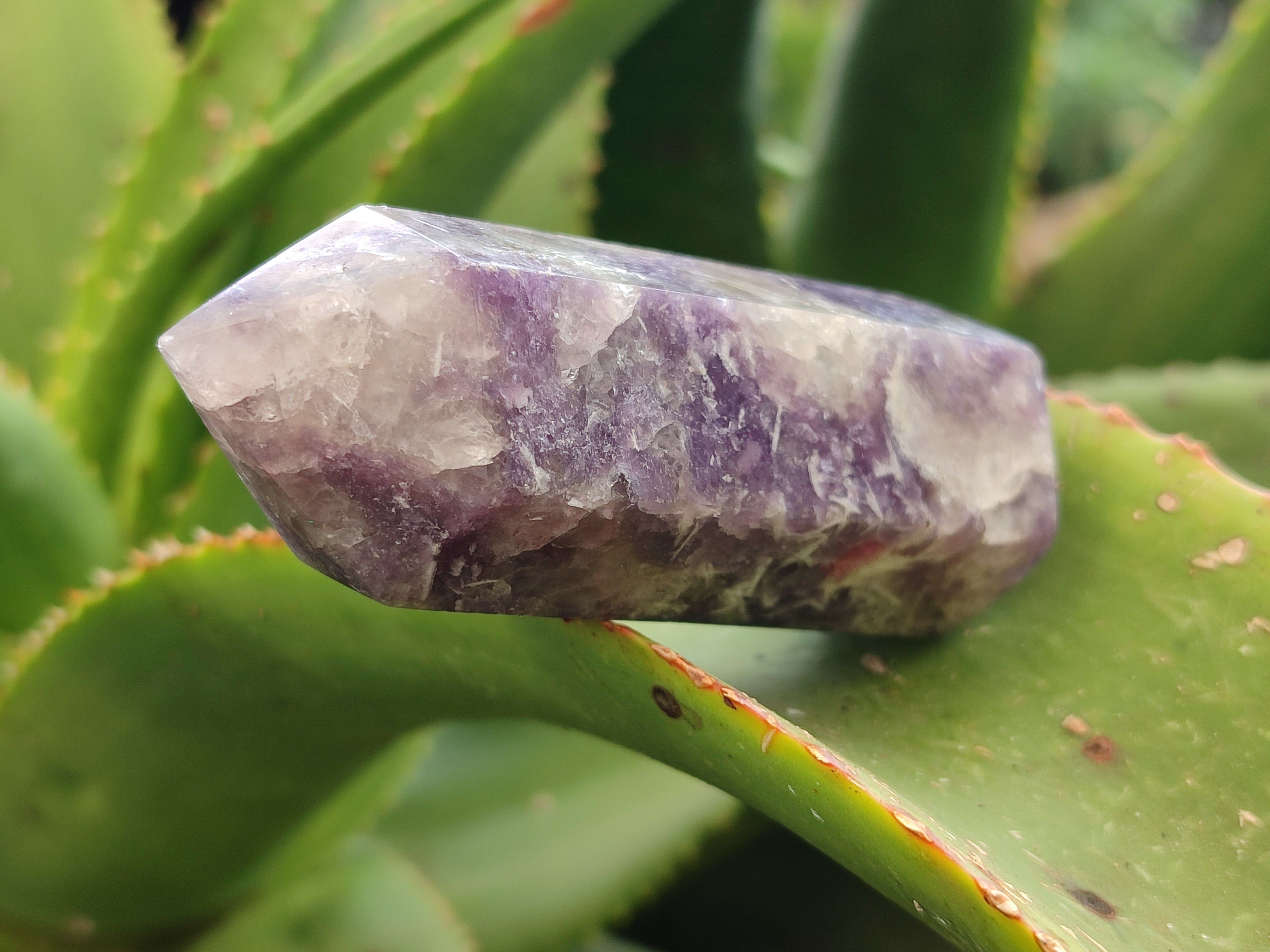 Polished Lepidolite with Pink Rubellite Points x 12 From Ambatondrazaka, Madagascar - Toprock Gemstones and Minerals 