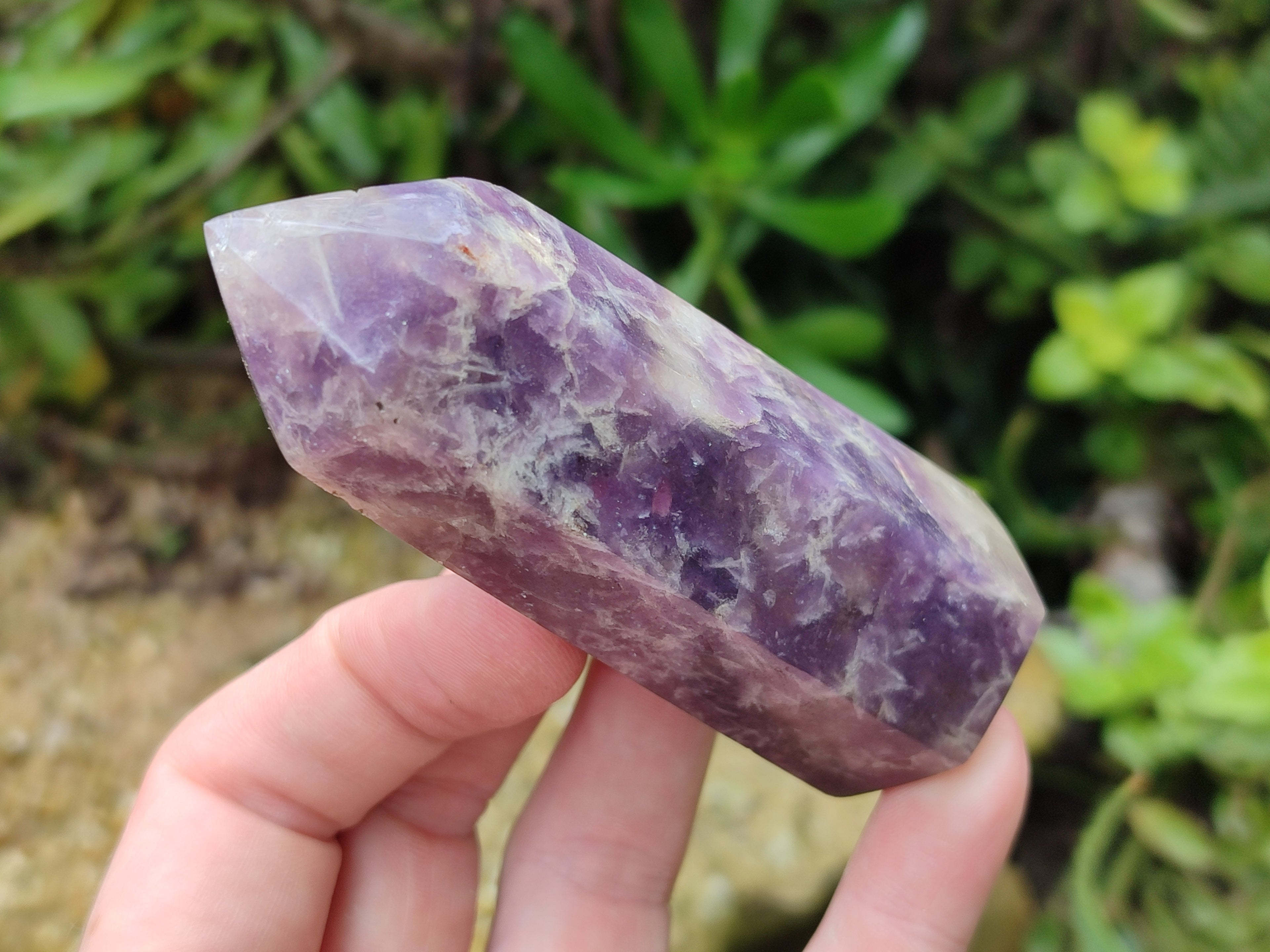 Polished Lepidolite with Pink Rubellite Points x 12 From Ambatondrazaka, Madagascar - Toprock Gemstones and Minerals 