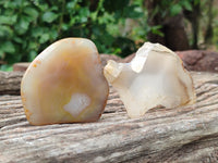 Polished On One Side River Agate Nodules x 12 From Zimbabwe