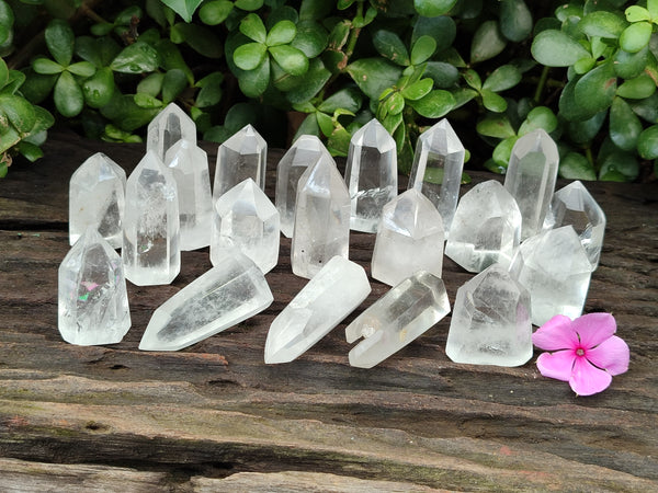 Polished Clear Quartz Crystals x 20 From Madagascar