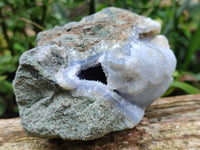 Polished Blue Lace Agate Geodes x 3 From Nsanje, Malawi