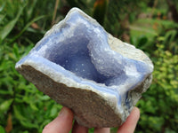 Polished Blue Lace Agate Geodes x 3 From Nsanje, Malawi