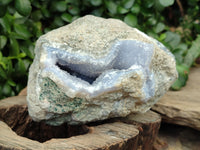 Polished Blue Lace Agate Geodes x 3 From Nsanje, Malawi
