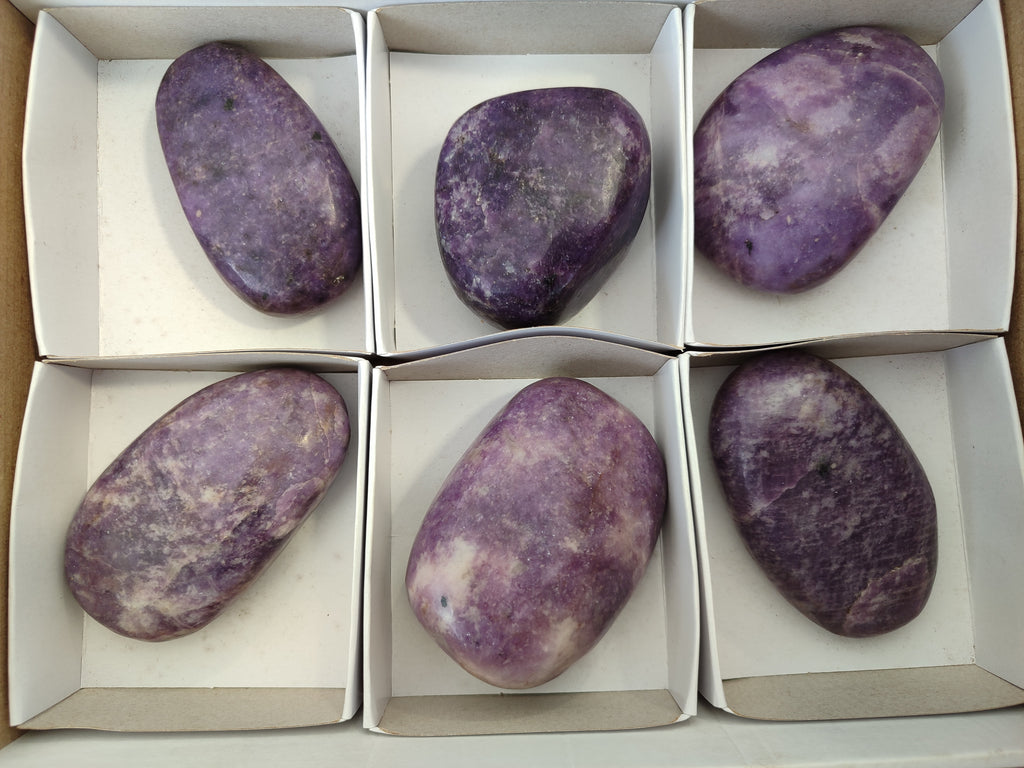 Polished Lepidolite Free Forms x 6 From Zimbabwe - Toprock Gemstones and Minerals 