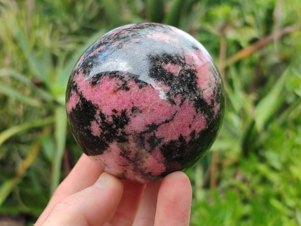 Polished Rhodonite Spheres x 3 From Ambindavato, Madagascar